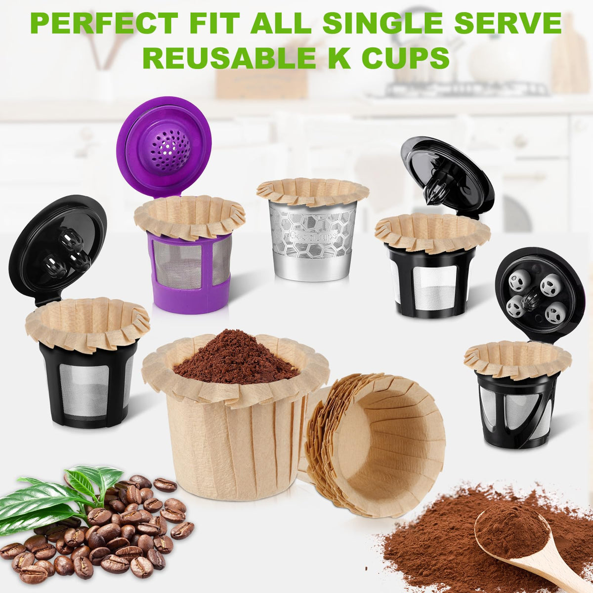 Disposable K Cup Paper Coffee Filters (300 Count)