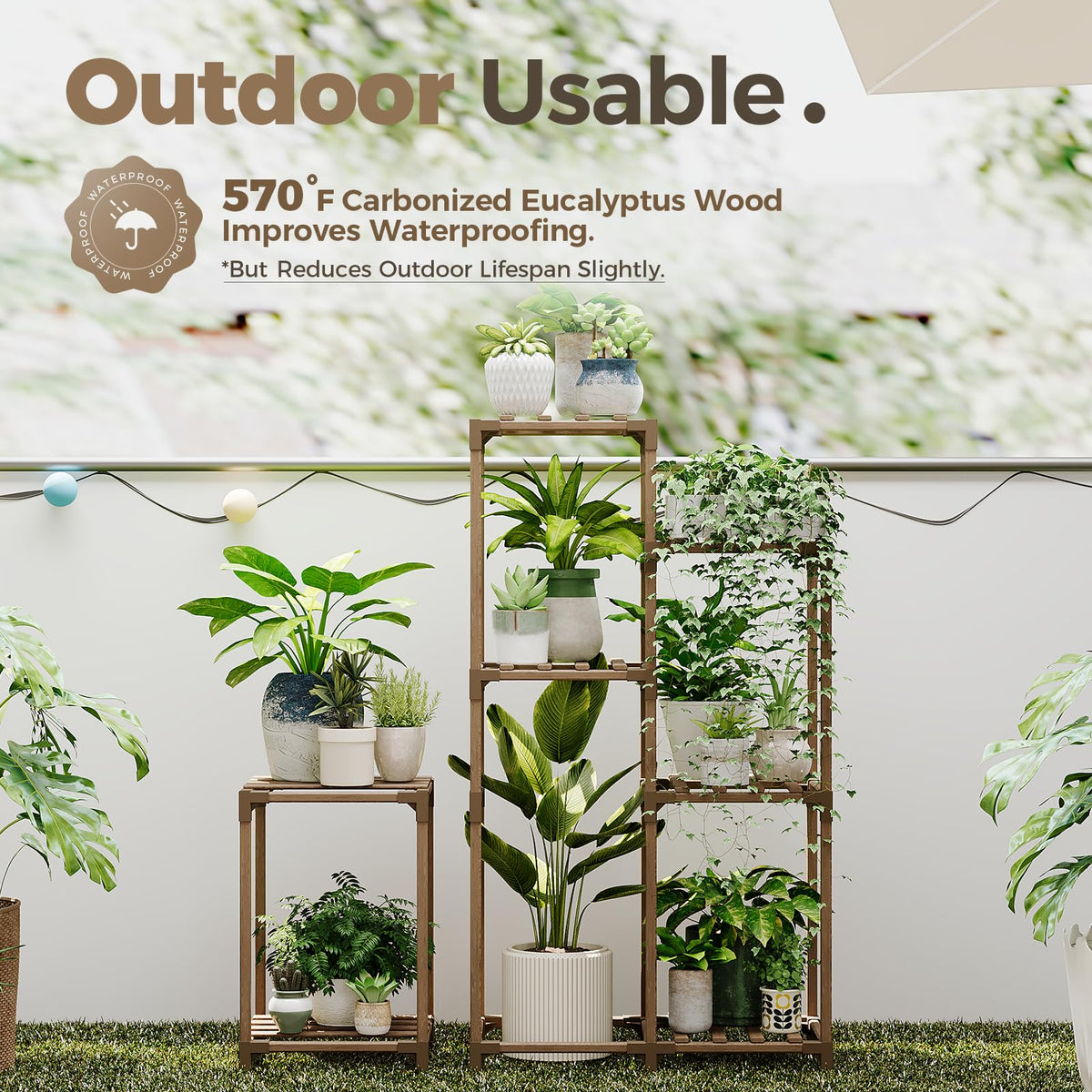 Plant Stand Indoor Corner Plant Shelf Wood Plant Holder