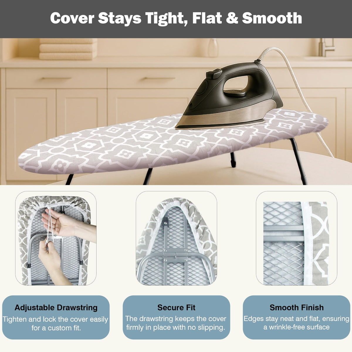 Small Ironing Board Cover and Pad 12"x32" Small Iron Board Cover with Padding