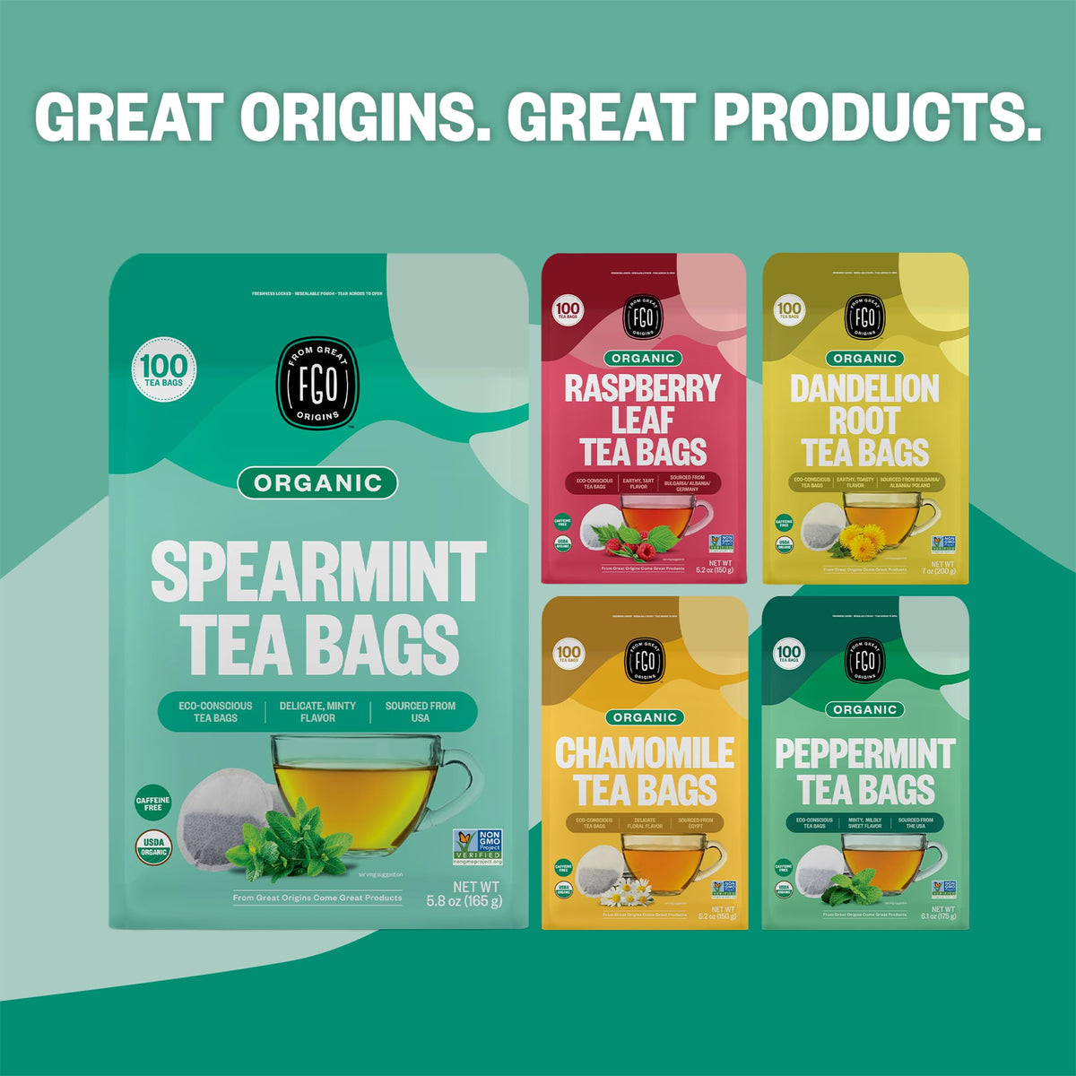 Organic Spearmint Leaf Tea (100 Count)