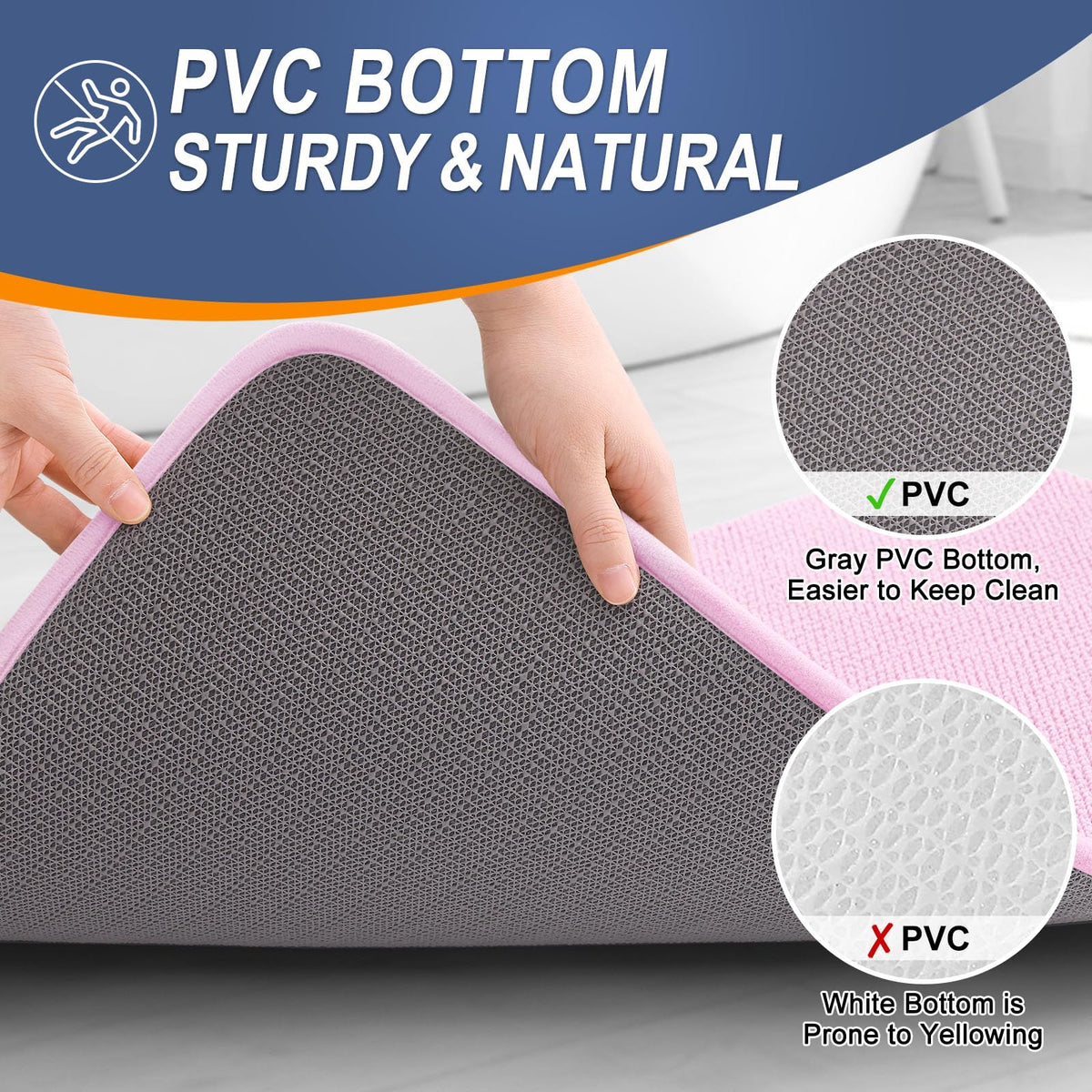 Thick Memory Foam Small Bathroom Rug 24x16