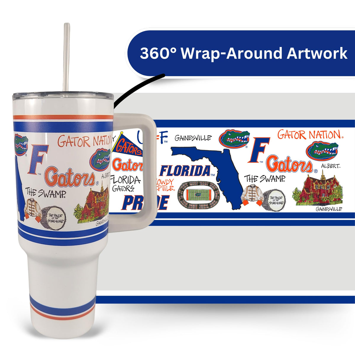 University of Florida 40 oz Travel Mug with Handle