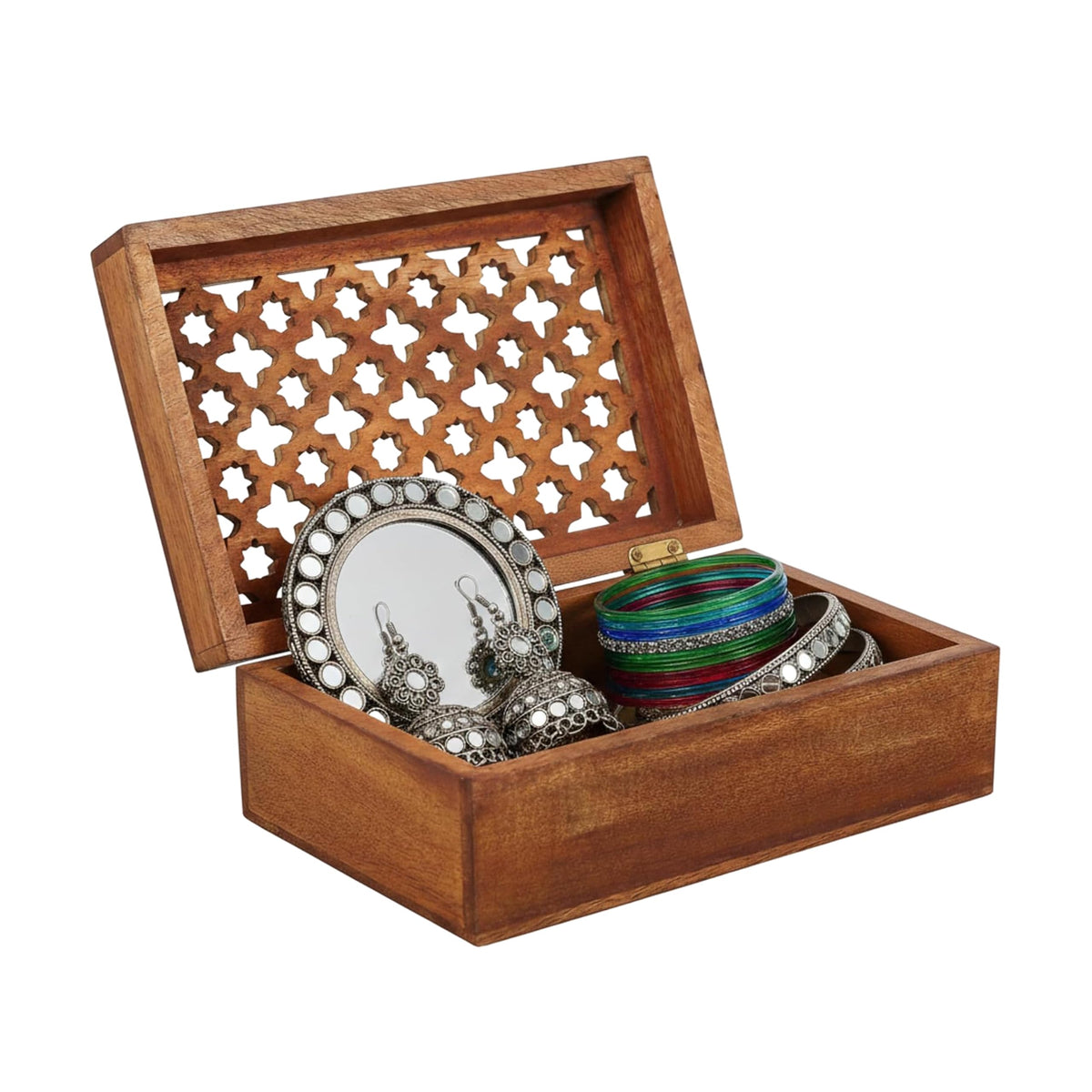 Trellis Mango Wood Storage Box