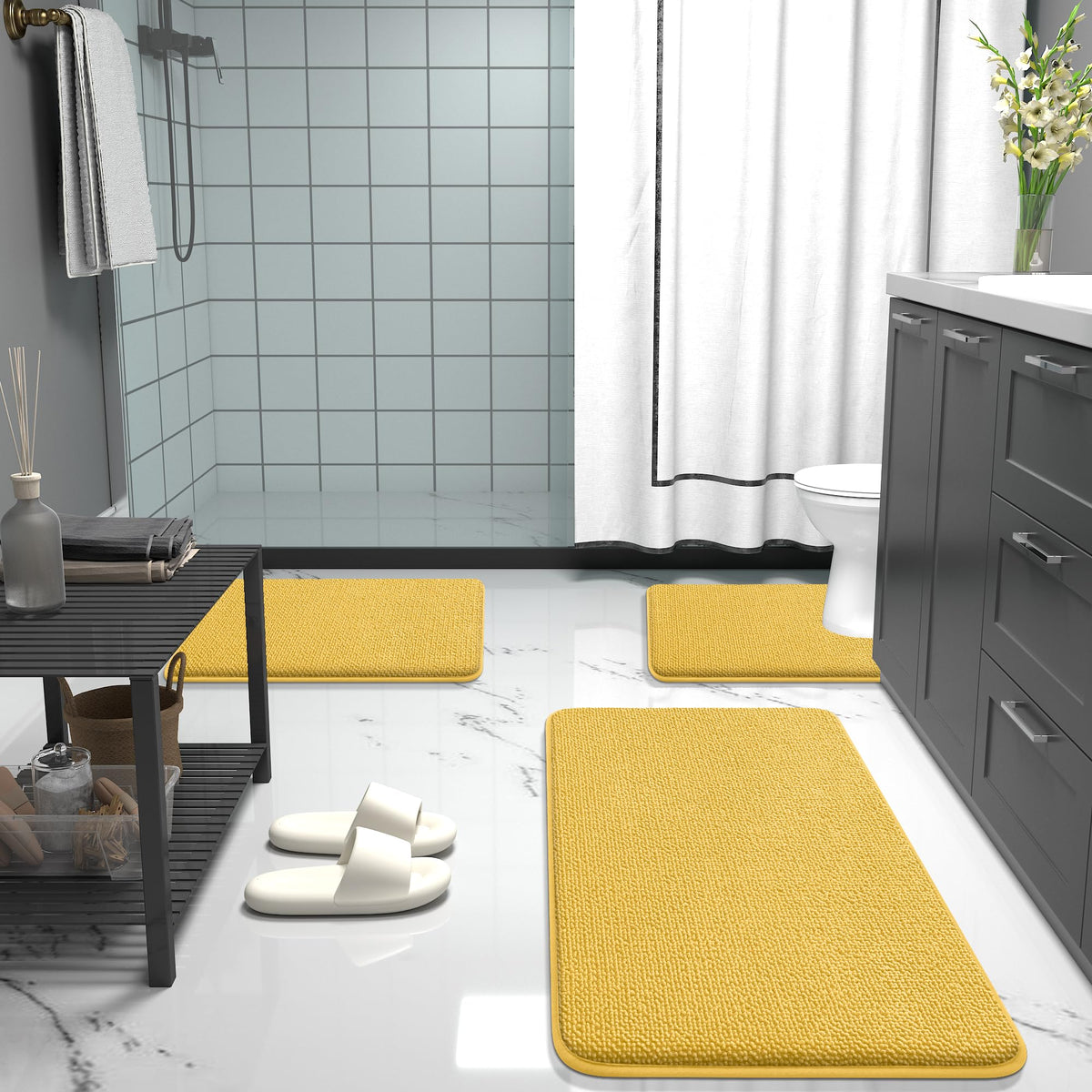 Thick Memory Foam Bathroom Rugs 36x24