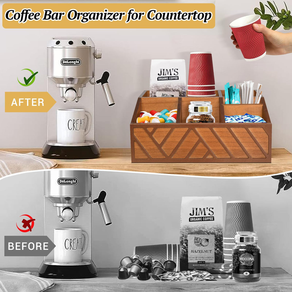 Coffee Station Organizer for Counter (23.52 Ounce)