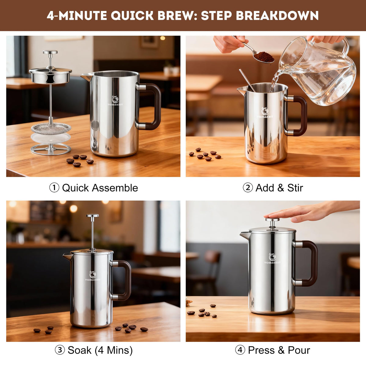 1L 34 Oz French Press Coffee Maker