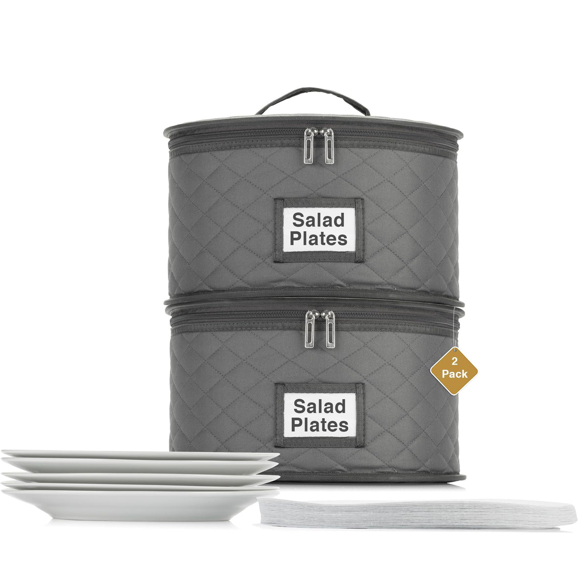 2 Pack 10" Salad Plate Quilted Cases (2 Count)