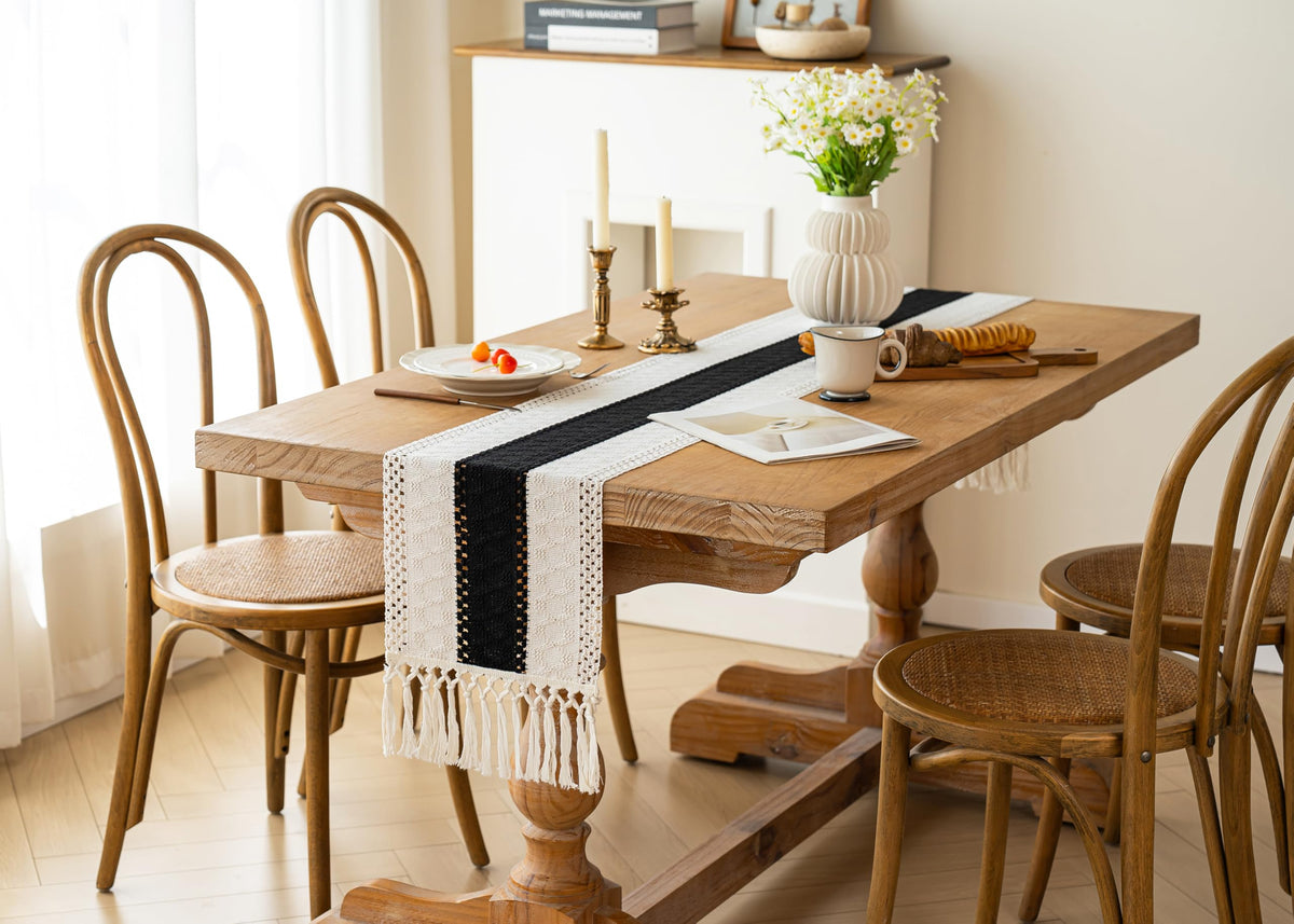 Farmhouse Table Runner for Home Decor 12x48 Black Fall Home Decor (4 Foot)