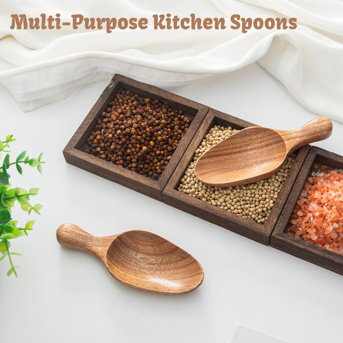 Wooden Coffee Scoop for Jars Canisters (4 Count)