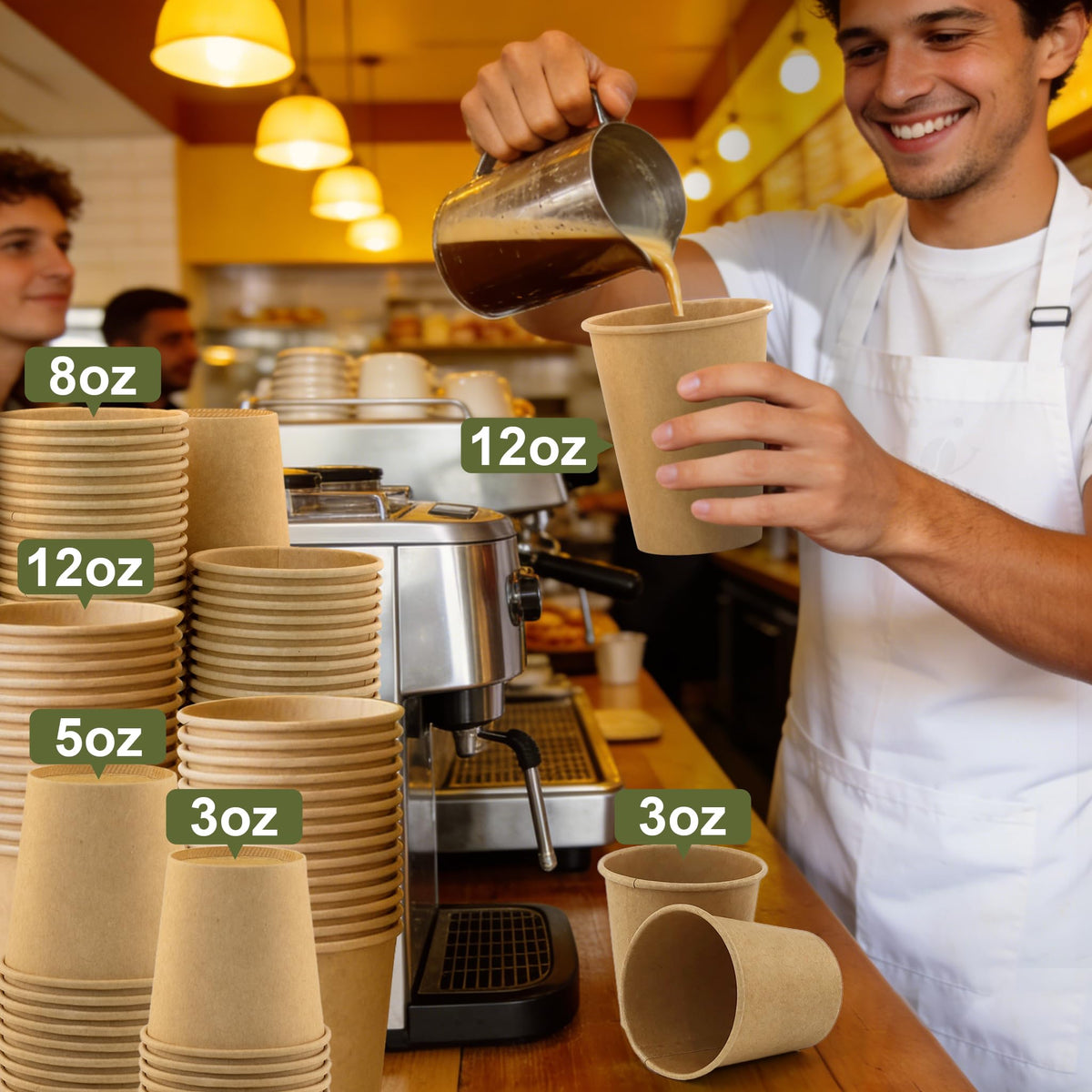 8 oz 50 Pack Disposable Coffee Cups (50 Count)