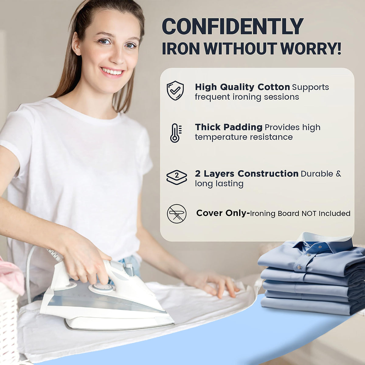 Small Ironing Board Cover and Pad 12"x32" Small Iron Board Cover with Padding