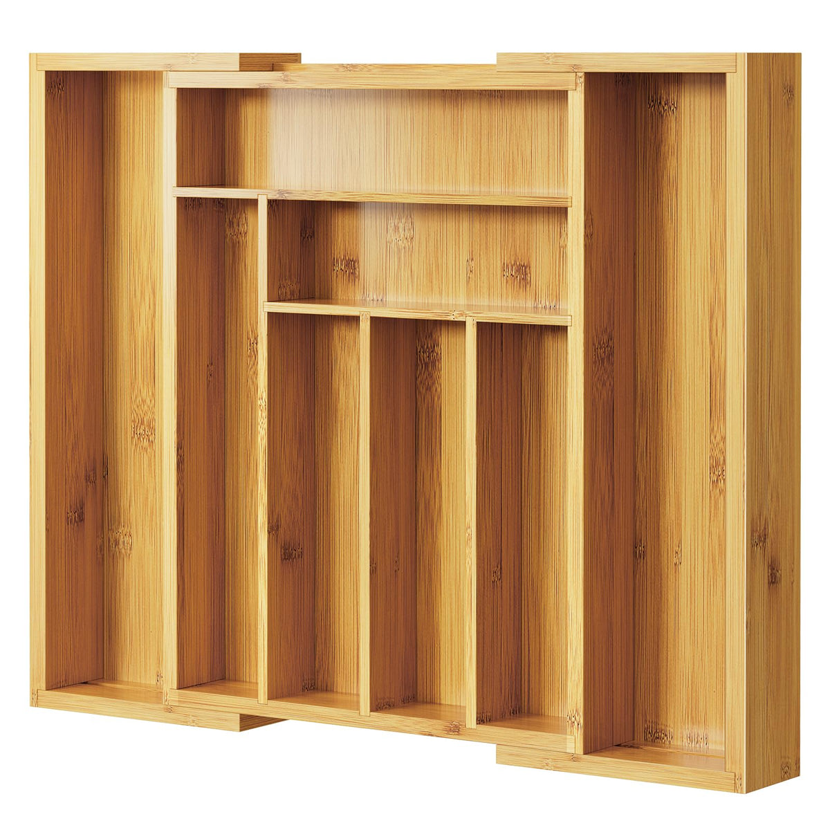 Bamboo Expandable Silverware Drawer Organizer