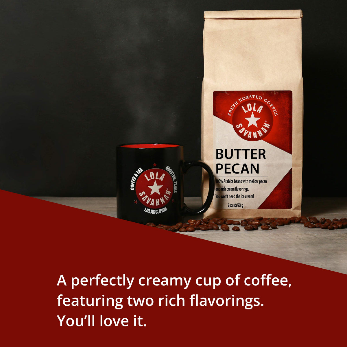 Butter Pecan Whole Bean Caffeinated Coffee (32 Ounce)