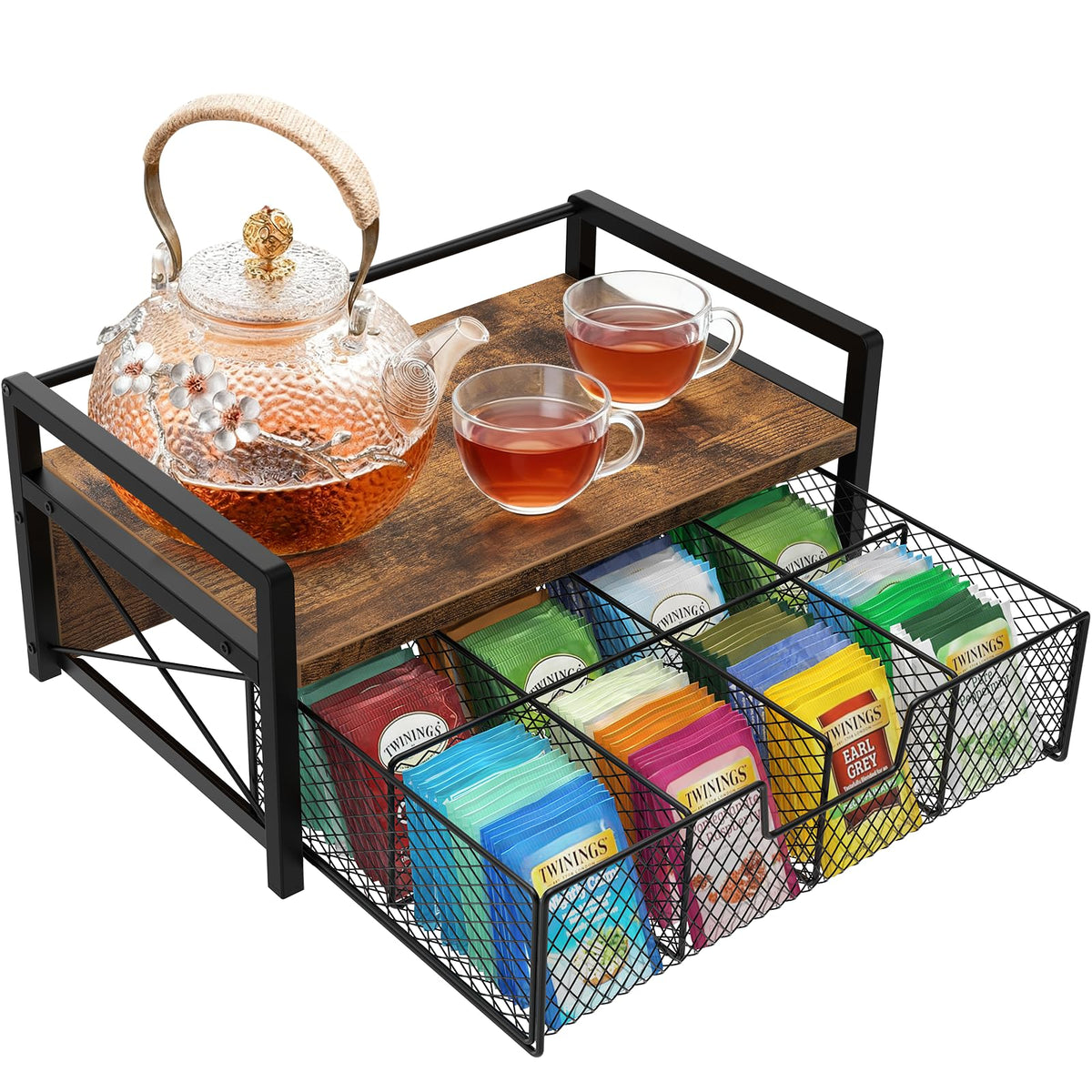 Tea Bag Organizer with Drawer