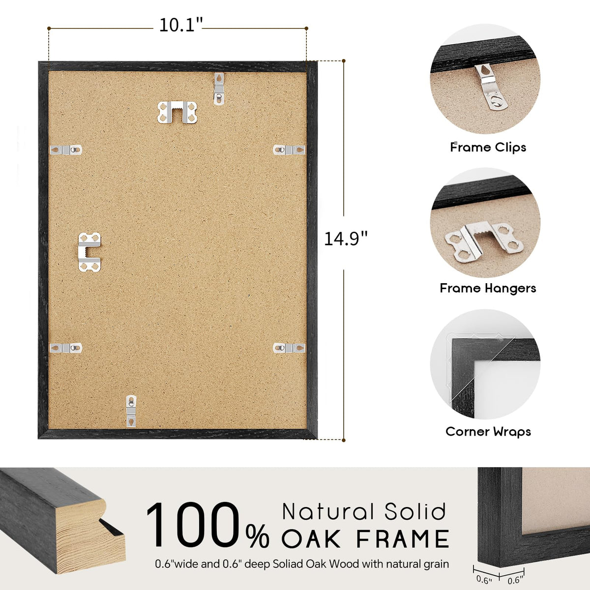 10x14 Solid Oak Wood Picture Frame