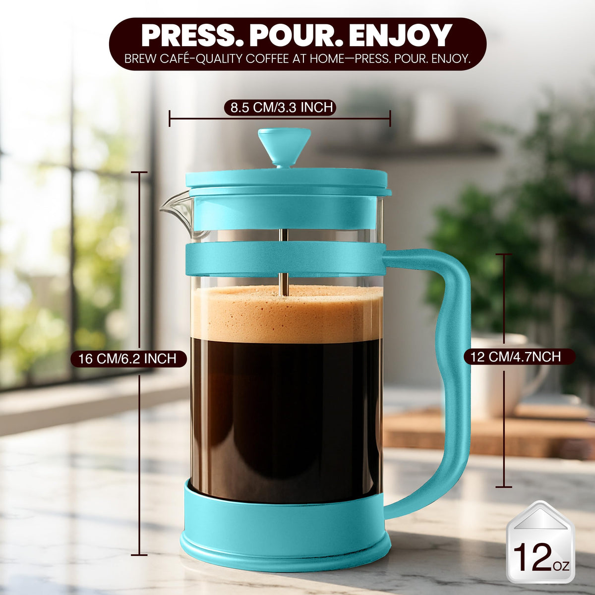 12 oz Glass French Press