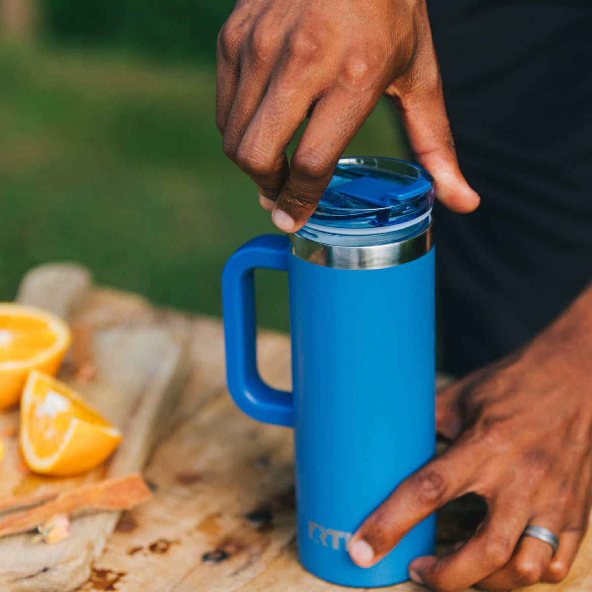 16oz Road Trip Travel Mug with Lid and Handle