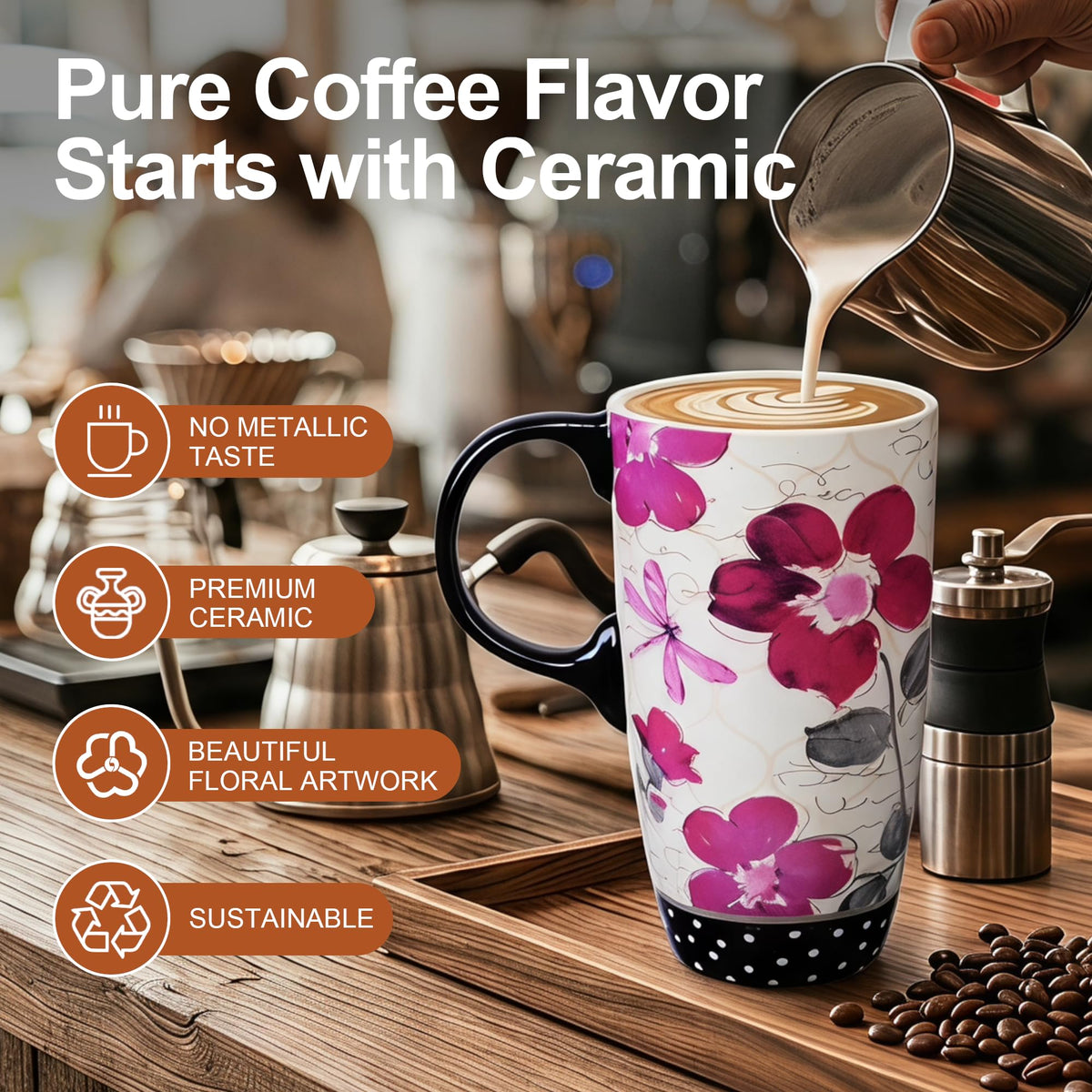 17oz Ceramic Travel Mug with Lid