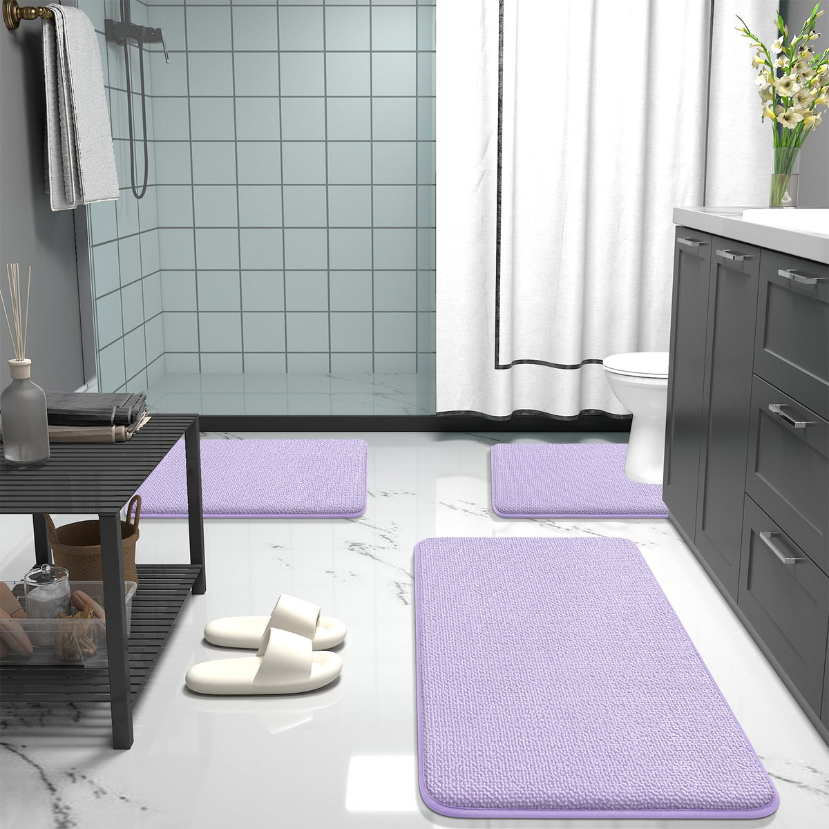 Thick Memory Foam Bathroom Rugs 30x20