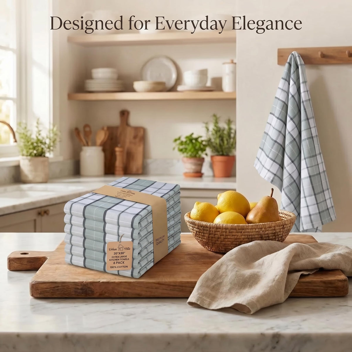 Kitchen Towels Cotton Dish Towels 20”x30” (6 Count)