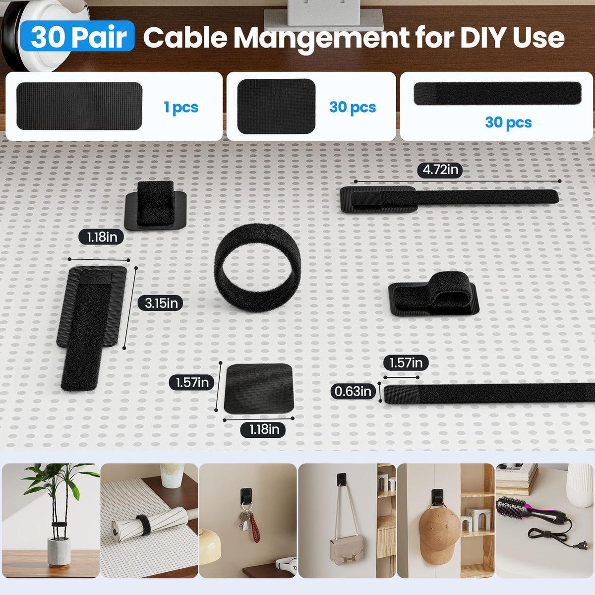 Cable Management Under Desk (61 Count)