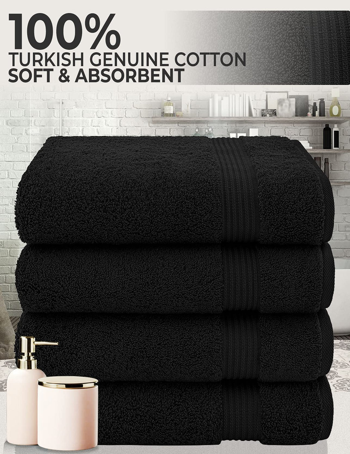 100% Cotton Turkish Towel Set (4 Count)