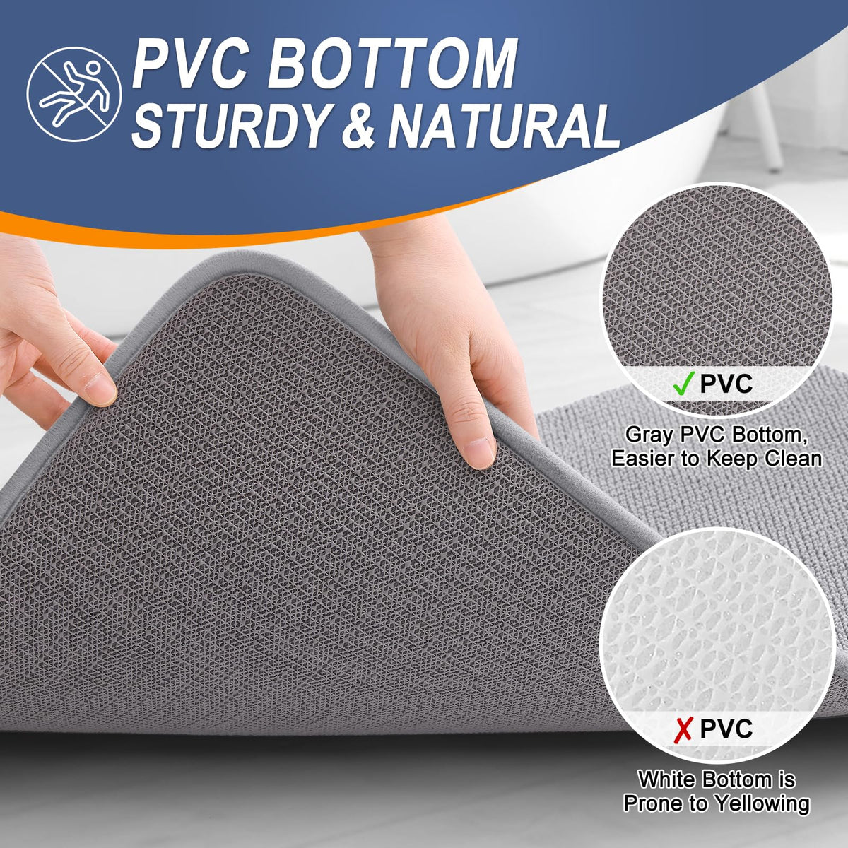 Thick Memory Foam Large Bathroom Rug 47x32 (10.47 Sq Ft)