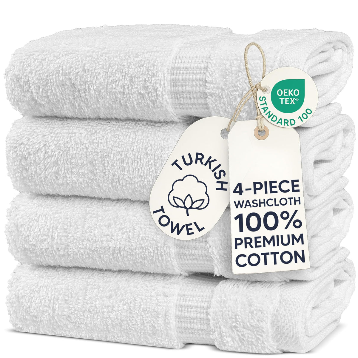 Hotel & Spa Quality 100% Cotton Premium Turkish Towels (4 Count)