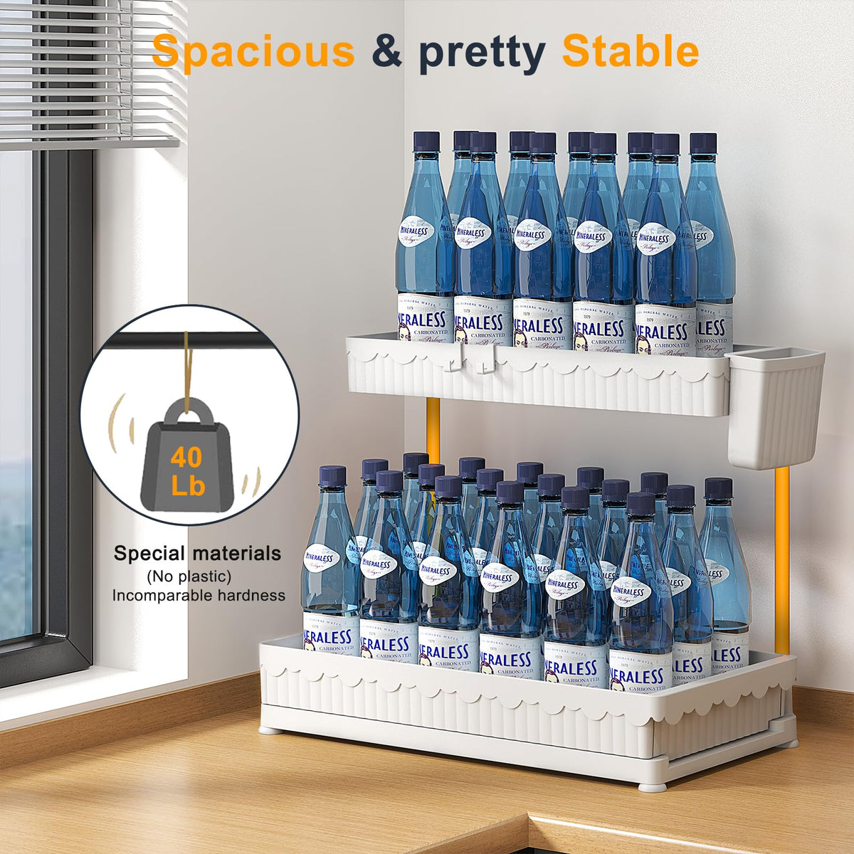 3-Pack 2-Tier L-Shaped Under Sink Organizers with Sliding Drawers (3 Count)