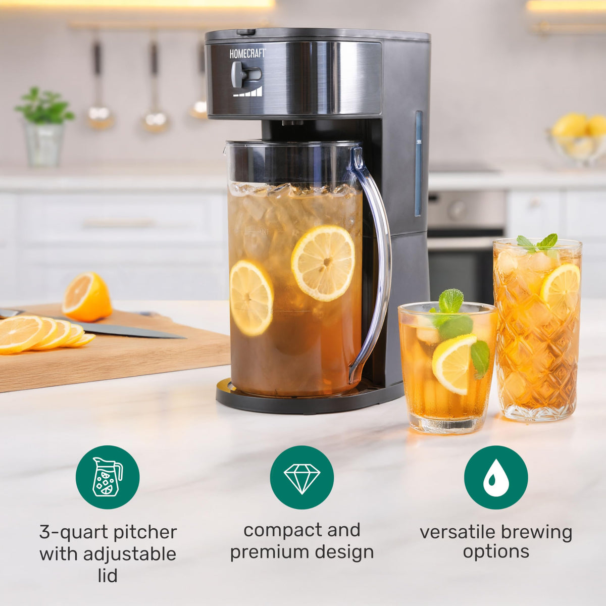 3 Quart Iced Coffee and Tea Maker with Filter Basket