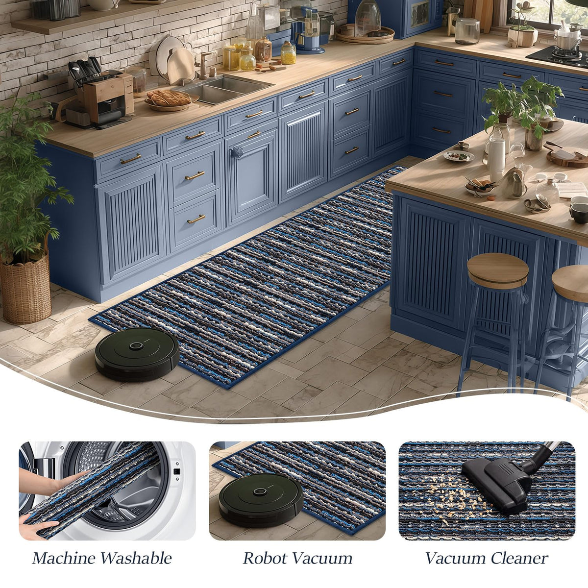 Kitchen Rugs Sets of 2 (13.47 Sq Ft)