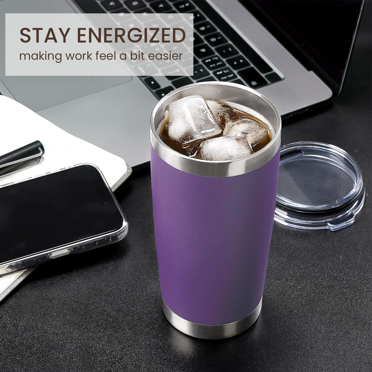 20oz Tumbler 4 Pack Double Wall Vacuum Insulated Travel Mug Bulk (4 Count)