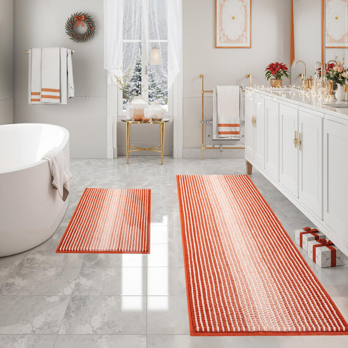 Fall Bathroom Rugs Sets 2 Piece