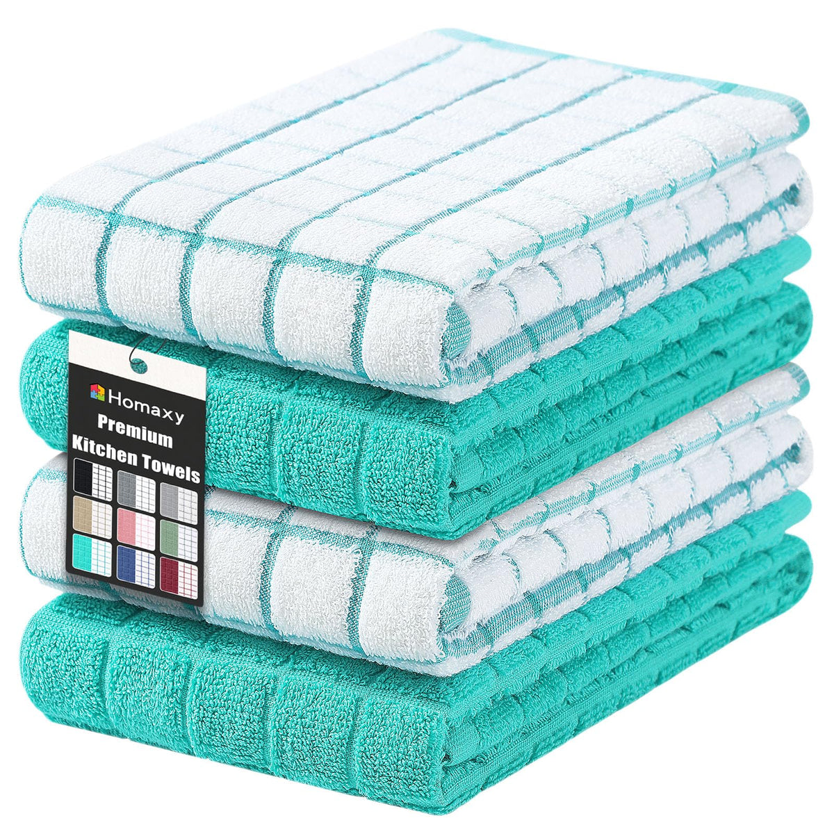 Large Premium Cotton Kitchen Towels 16"x 28" (4 Count)