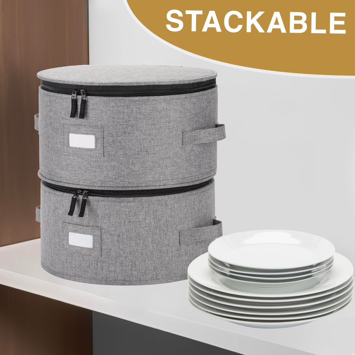 Set of 4 China Storage Cases for Dinnerware