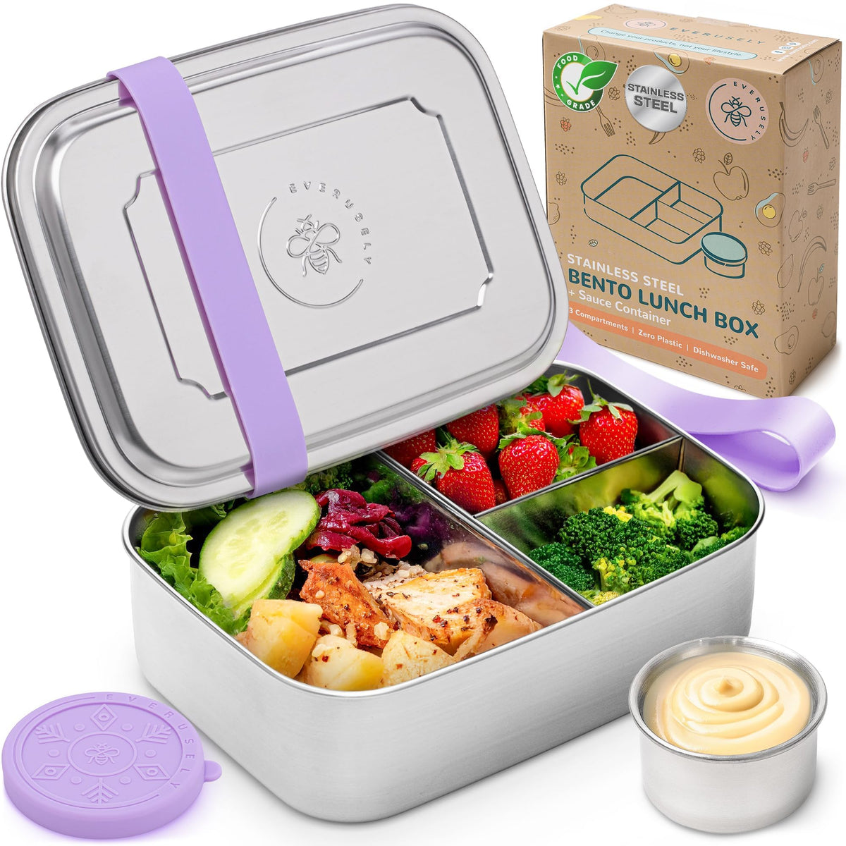 Stainless Steel Bento Box + Condiment Container