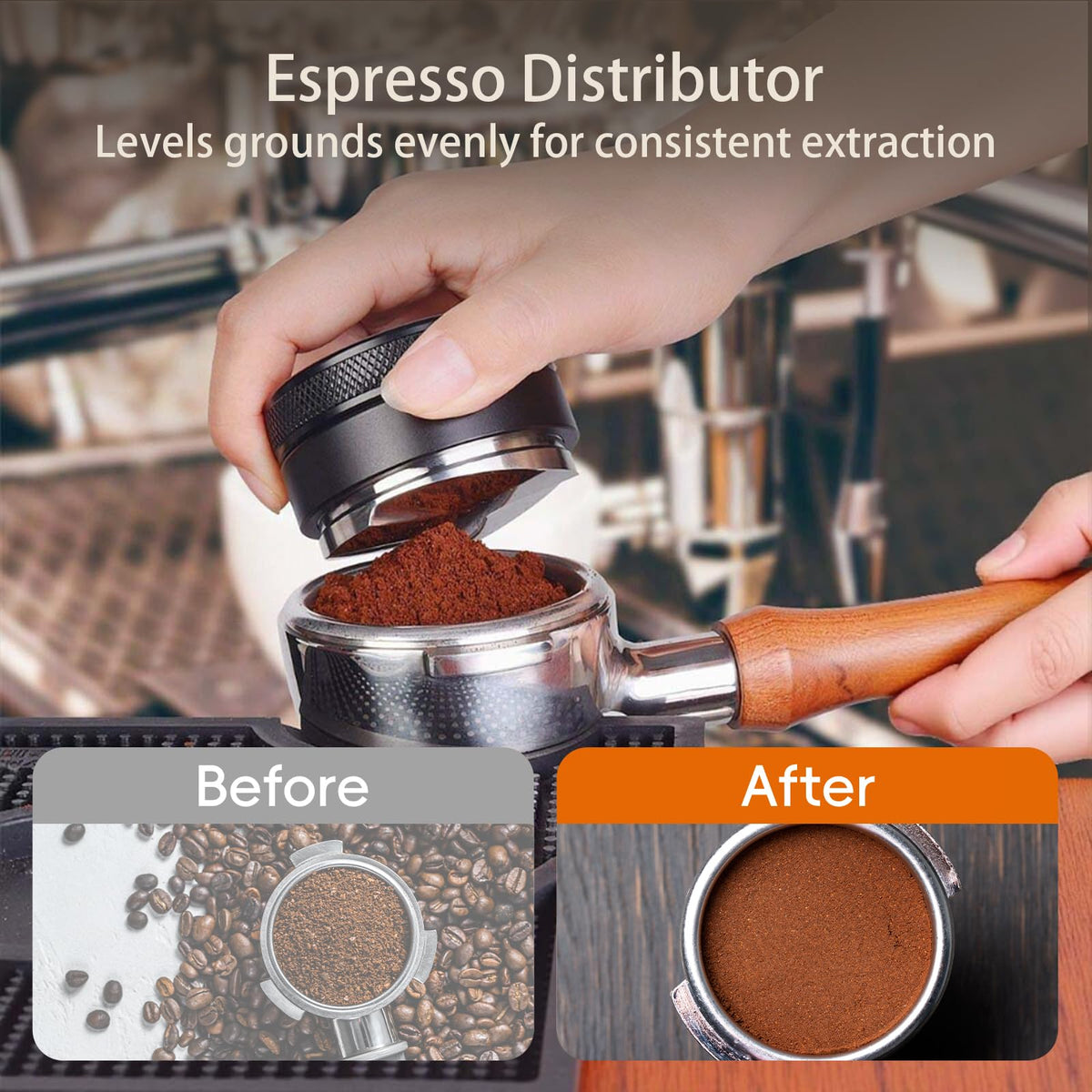 7 Pcs 58mm Espresso Tamper Tools Accessories Kit for Coffee WDT Tool Set