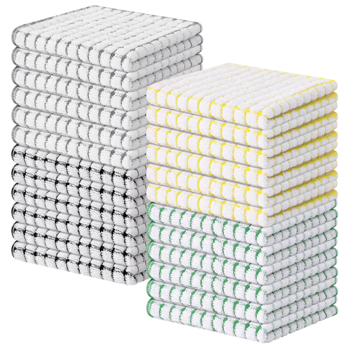 Cotton 24 Pack Terry Kitchen Dish Cloths (24 Count)