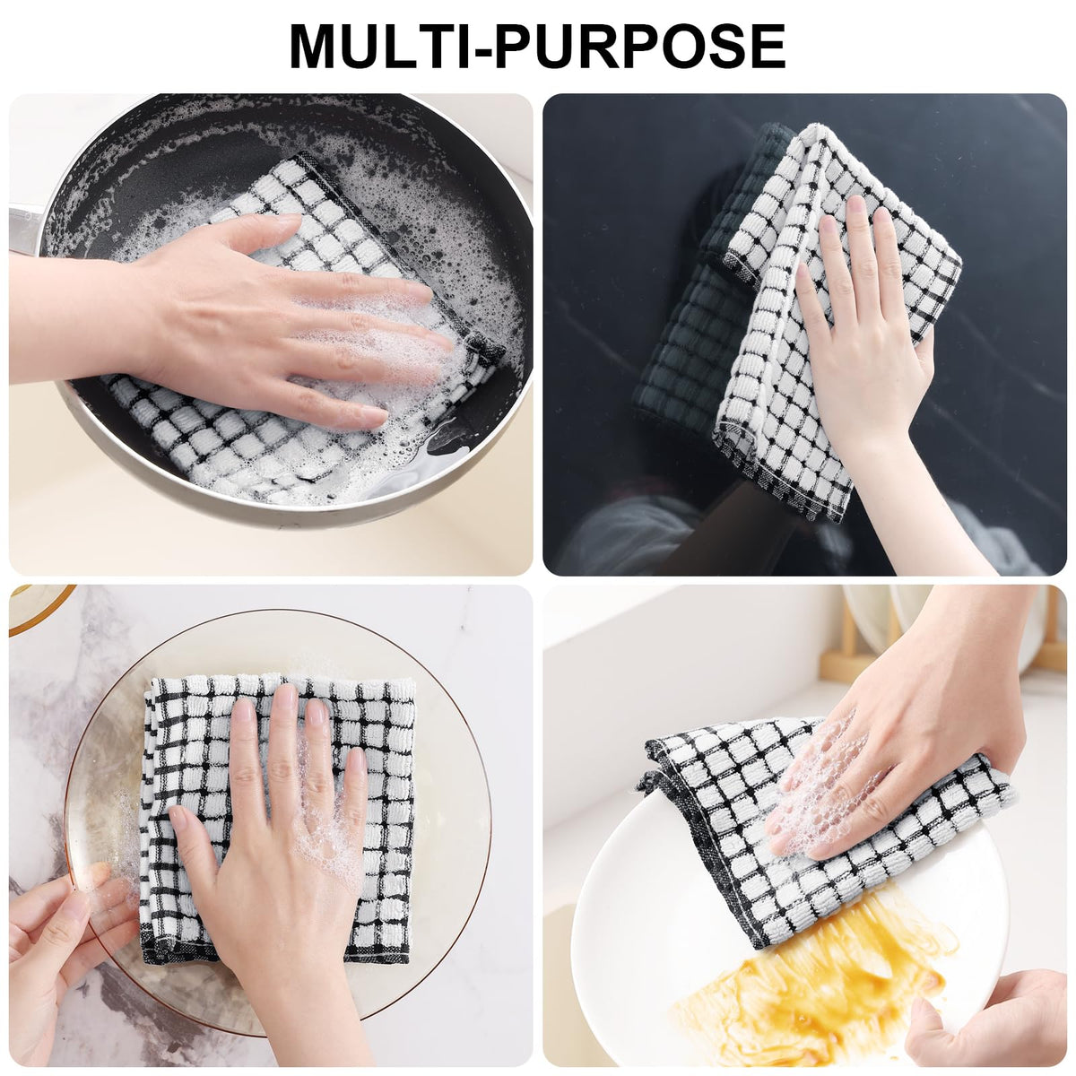 Cotton 12 Pack Terry Kitchen Dish Cloths (12 Count)