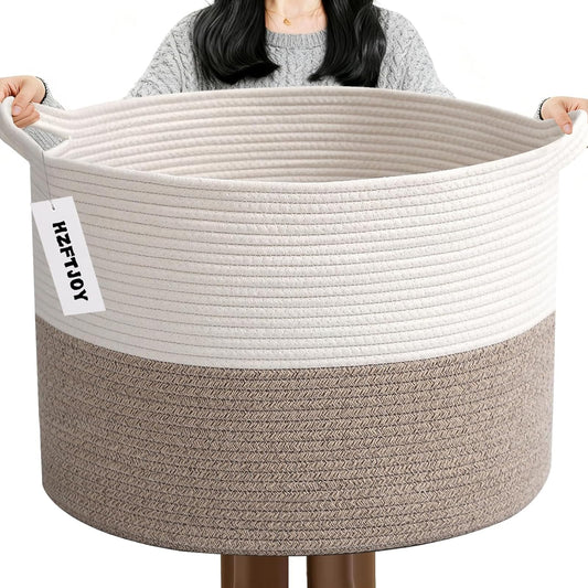 90L Woven Blanket Basket