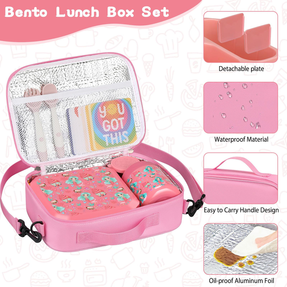 Bento Lunch Box for Kids with 12oz Soup Thermo Leak