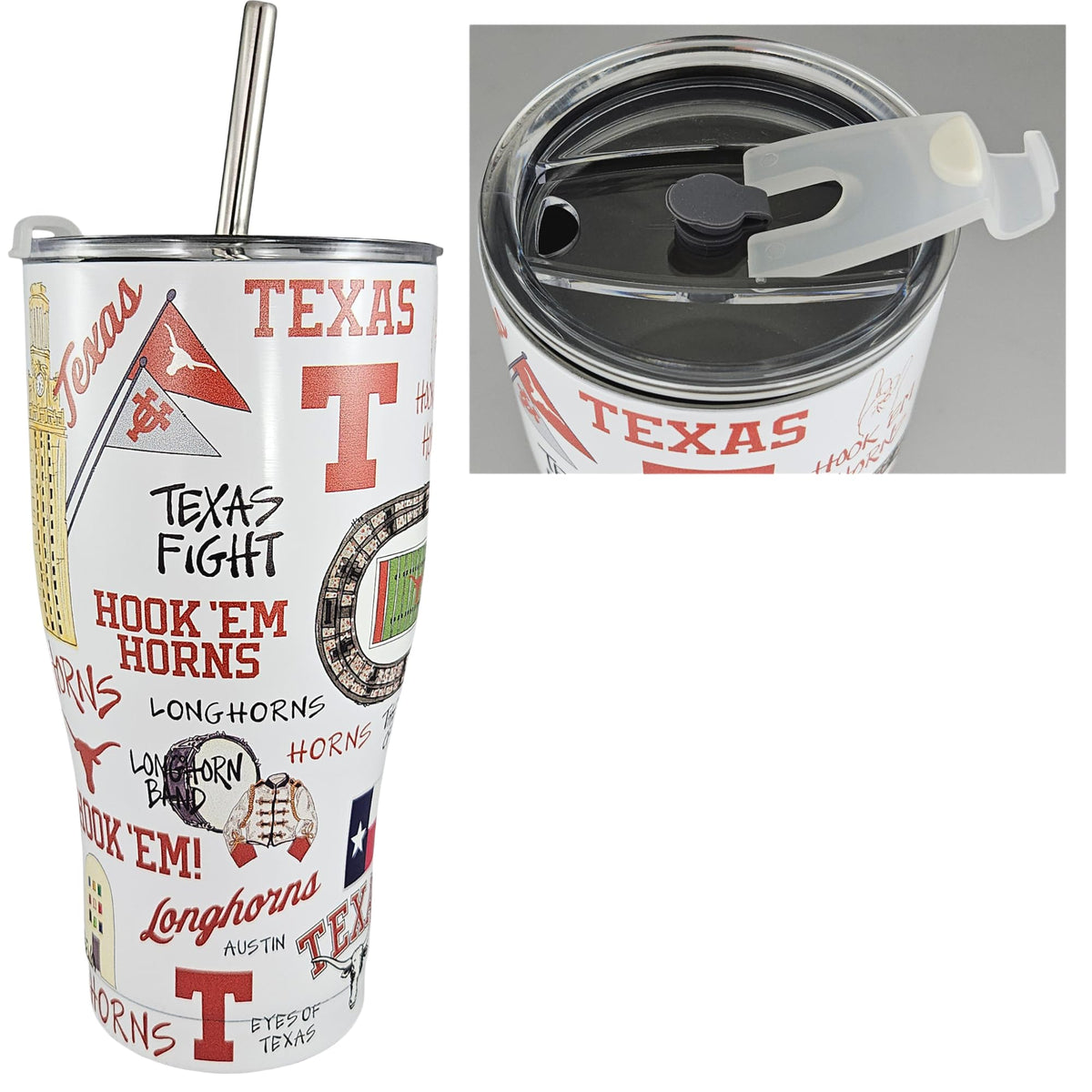 University of Texas 30oz Stainless Steel 3D Icon Travel Mug w