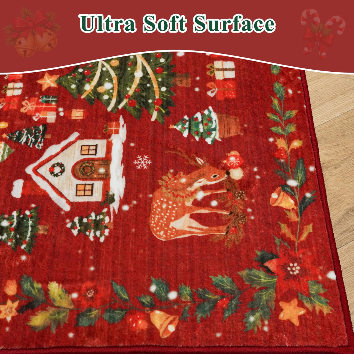Christmas Runner Rug 2x5 for Hallway (10 Sq Ft)