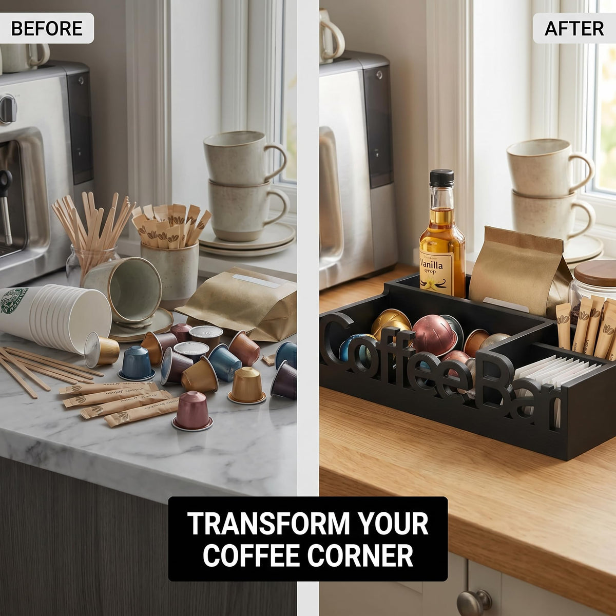 Coffee Bar Organizer Countertop