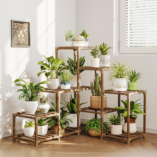 Plant Stand Indoor Corner Plant Shelf Outdoor for Multiple Plants (10 Count)