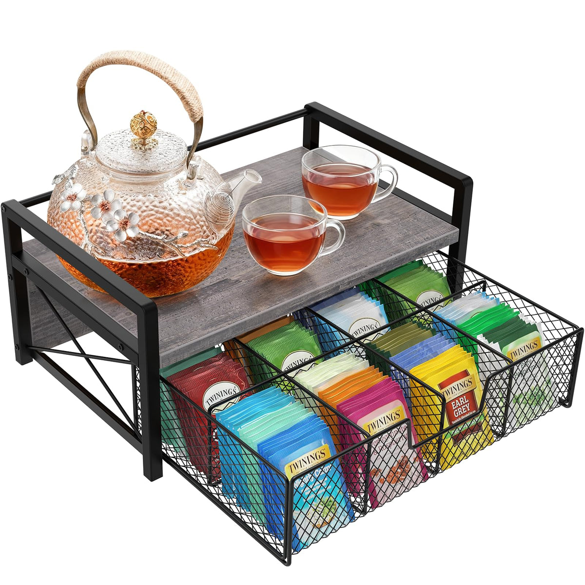 Tea Organizer with Drawer