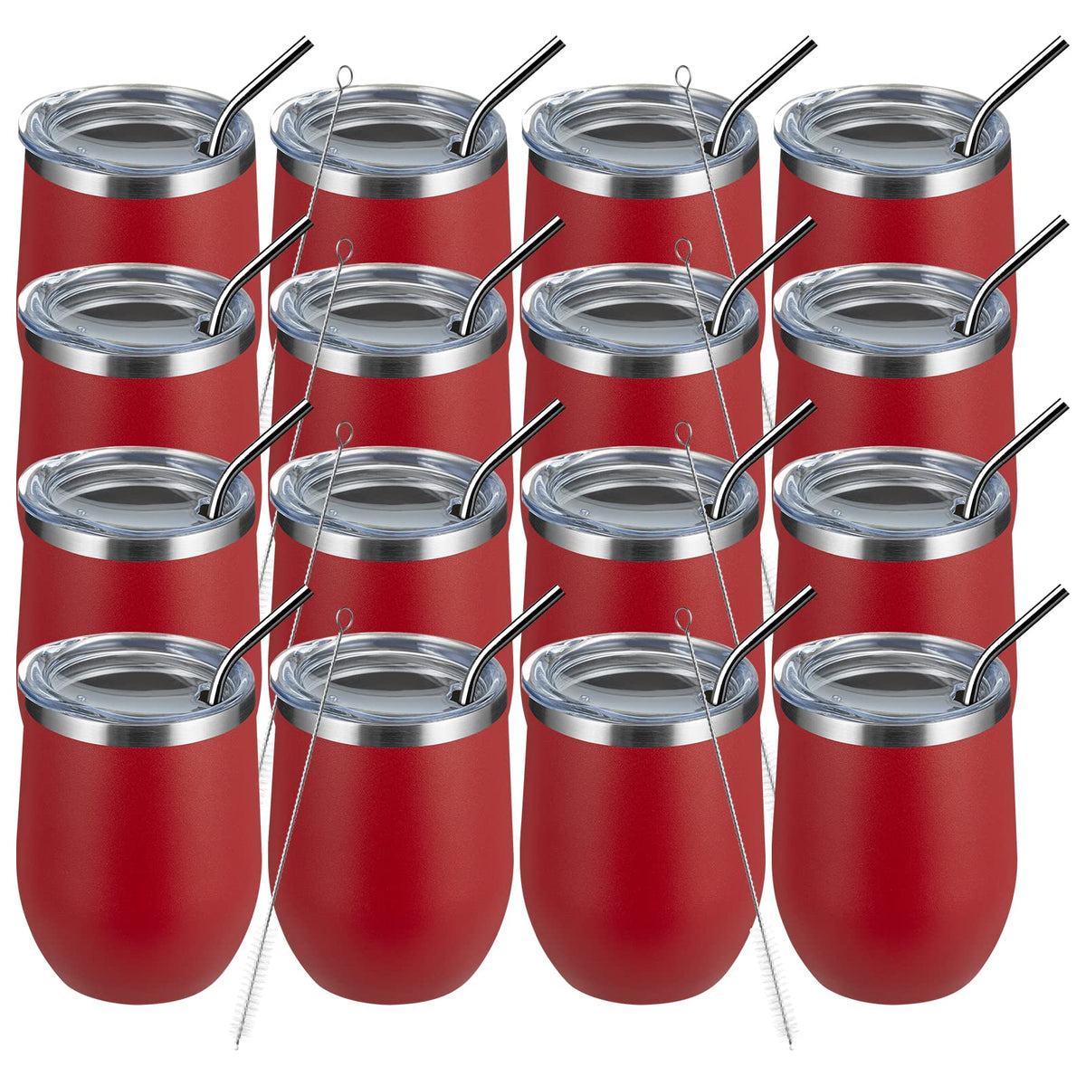 12oz Wine Tumbler 16 Pack Bulk Gifts for Women (16 Count)