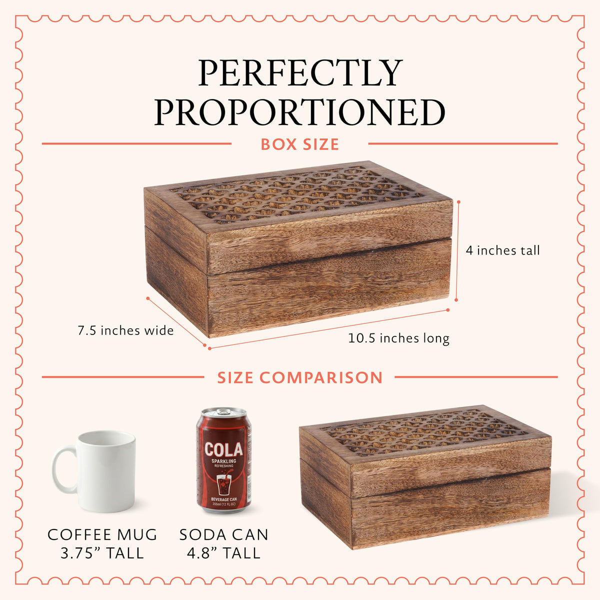 Trellis Wood Storage Box