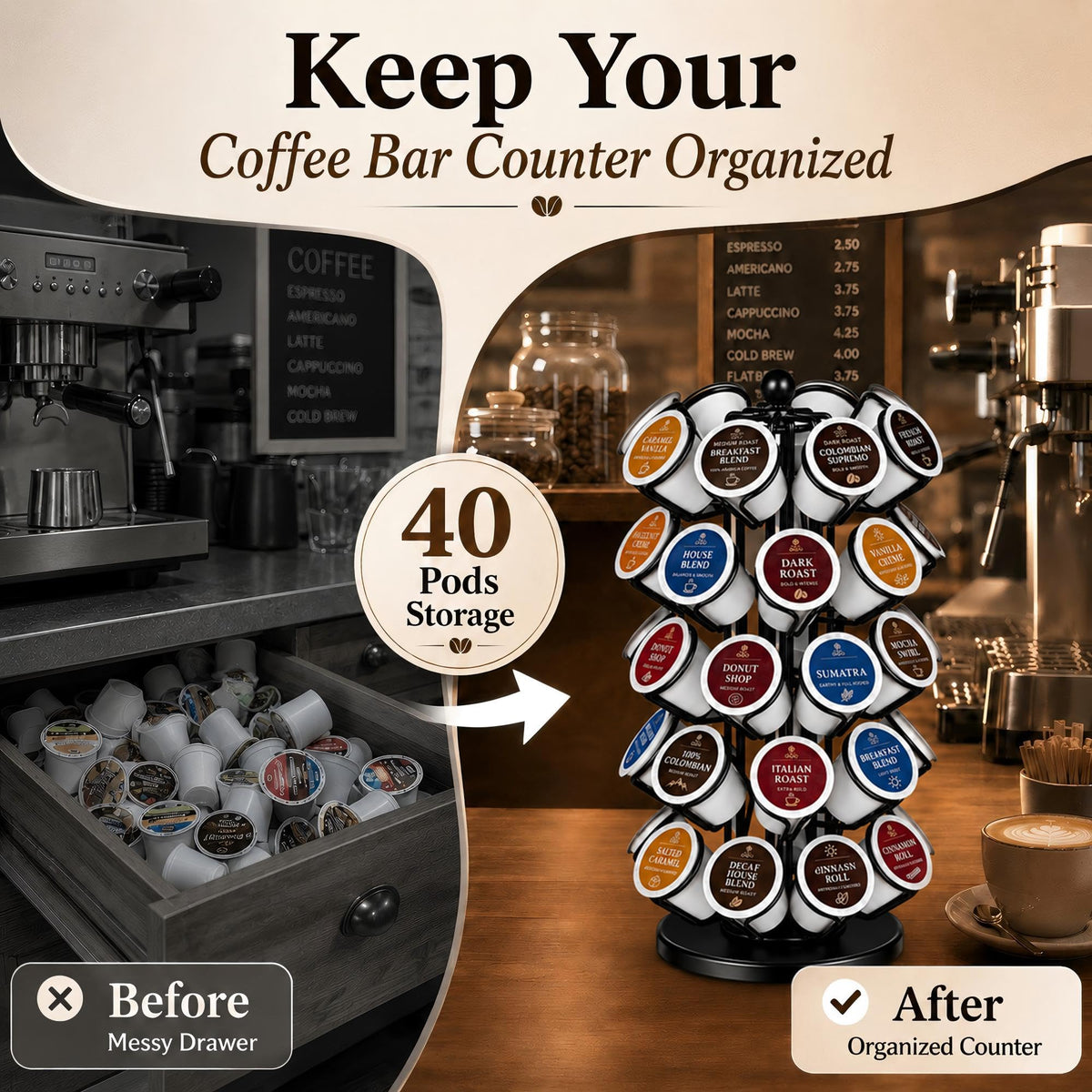 K Cup Holder Coffee Pod Holder Storage Organizer Stand