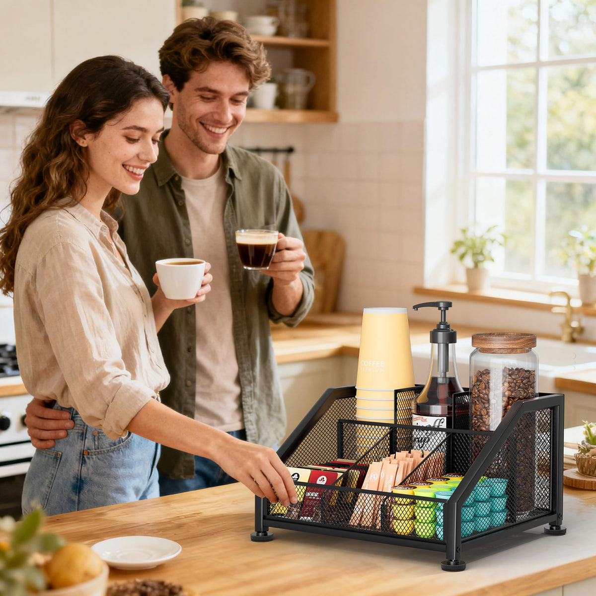 Coffee Bar Organizer for Countertop